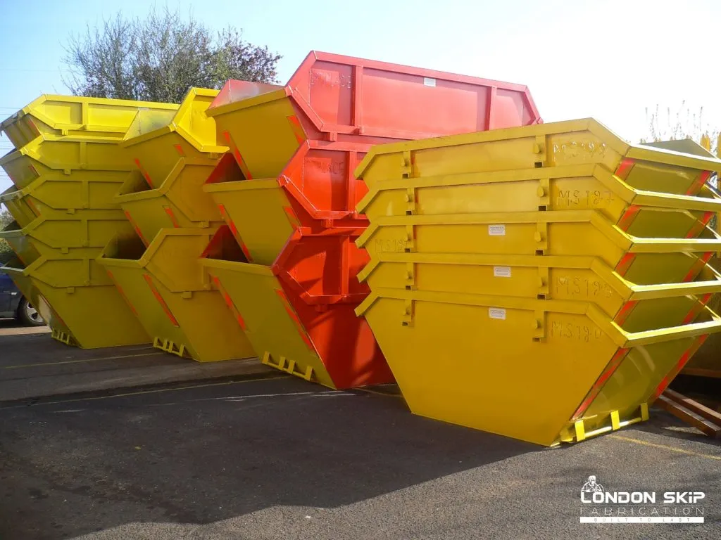 yellow and red skips