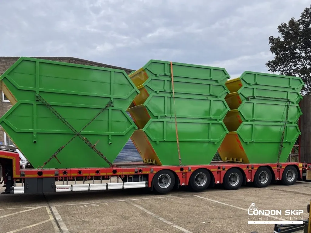 green skips on truck